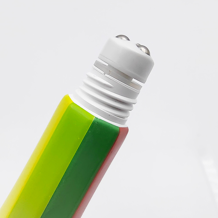 High-end eye cream massage tube 20ml ball cosmetic 3 Metal Bead Roller Balls Octagonal cosmet Tube eye serum Packaging