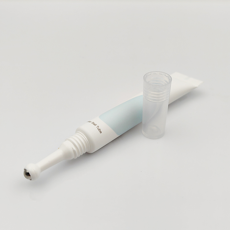 Hot sell 10ml Spot Tip Tube with Mental Roller ball Packaging with Single Steel Ball for eye cream ointment massage hot tube