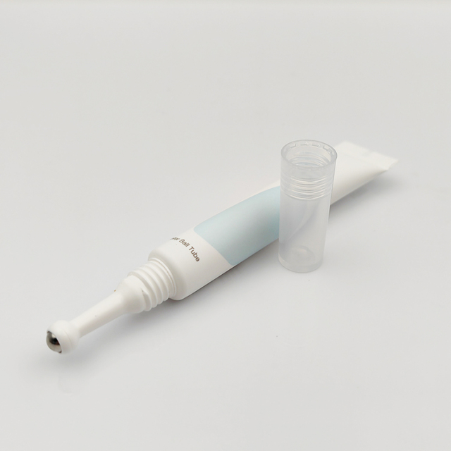 Hot sell 10ml Spot Tip Tube with Mental Roller ball Packaging with Single Steel Ball for eye cream ointment massage hot tube
