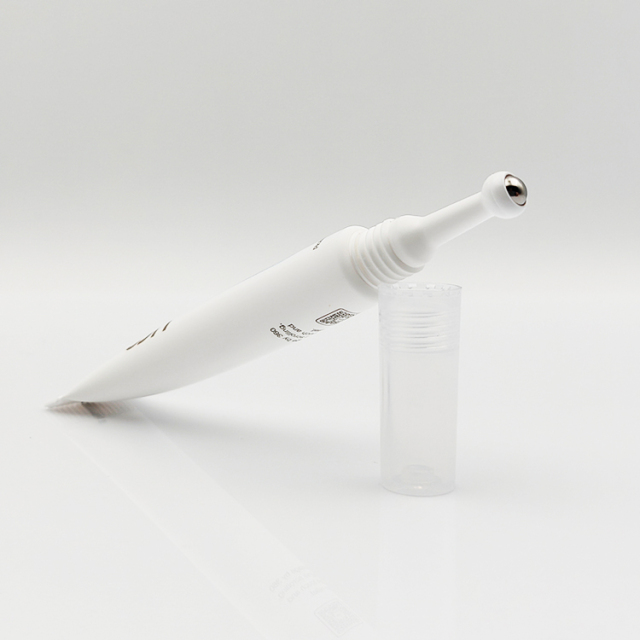 Hot sell 10ml Spot Tip Tube with Mental Roller ball Packaging with Single Steel Ball for eye cream ointment massage hot tube