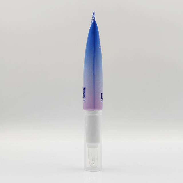 Customized 15ml Soft Spatula Cosmetic Plastic packing Tube lip gloss nail polish tube with silicone brush applicator