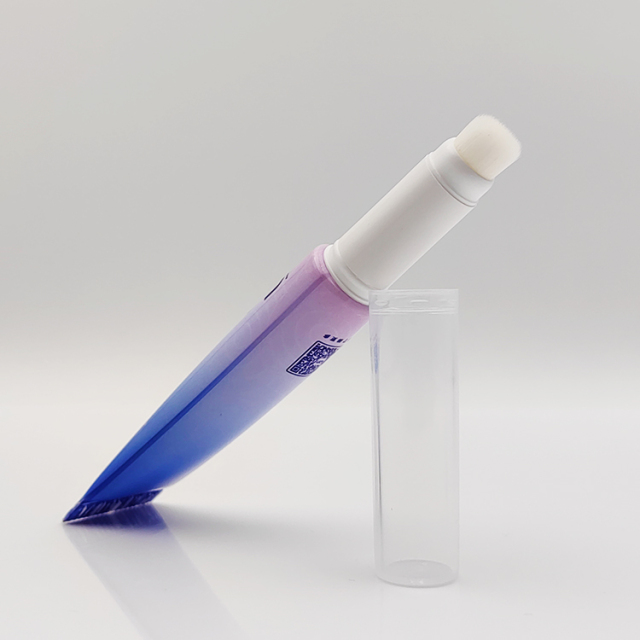 Luxury 10ml PBT brush applicator tube soft squeeze screen printing lip gloss containers tube