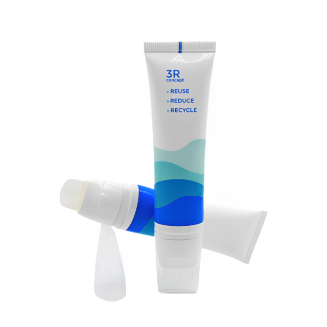 Luxury Empty brush cosmetic tube for facial cleanser 50ml soft spatula tube Screen Printing eye cream serum squeeze soft tube