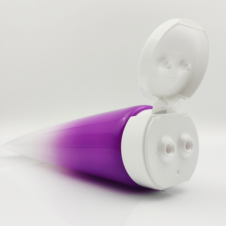 Newly designed 200ml 2 in 1 tube Empty Plastic dual chamber cosmetic tube Packaging lotion squeeze soft screen printing tube