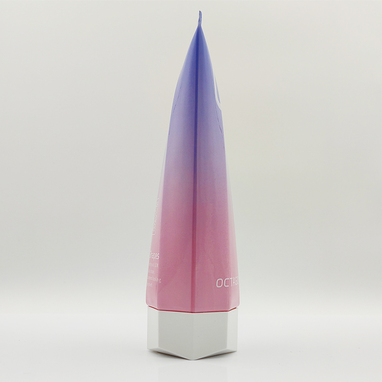 Unique Designed 250ml Empty Soft Tube With top screw cap octagonal cover hand cream packaging for shower gel and body lotion