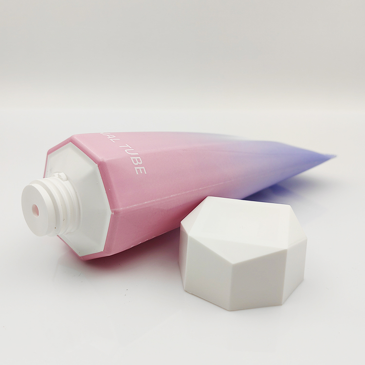 Unique Designed 250ml Empty Soft Tube With top screw cap octagonal cover hand cream packaging for shower gel and body lotion