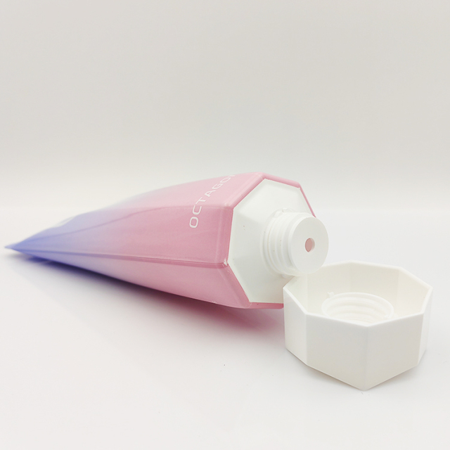 Unique Designed 250ml Empty Soft Tube With top screw cap octagonal cover hand cream packaging for shower gel and body lotion