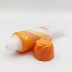 Innovative 100ml Tube In Tube Flower-shaped Orifice Design Empty Plastic Cosmetic Screen Printing dual chamber tube