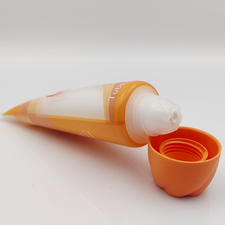 Innovative 100ml Tube In Tube Flower-shaped Orifice Design Empty Plastic Cosmetic Screen Printing dual chamber tube