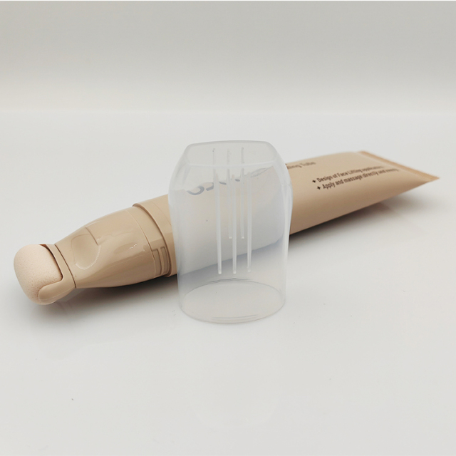 Luxury Sponge massage rolling Tube with Custom Logo Screen Printing packaging 30ml liquid foundation tube with sponge applicator