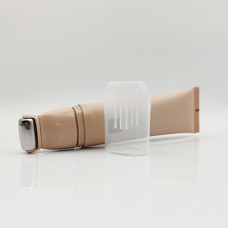 50ml Stylish tube packaging with alloy metal massage applicator with Custom Logo and Screen Printing for face neck lotion serum