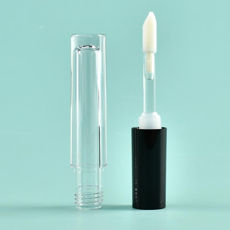 Luxury Custom logo 3ml Round Thickened lip gloss tubes with big brush big wand Empty Cosmetic Packaging lip gloss tubes bottle