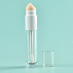 Innovative Double-Side Round Lip Gloss Tube with wand Flocked and Sponge Brush Thickened Wall container empty lip gloss bottles