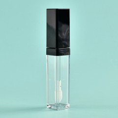 Best selling Square 5.5ml lip gloss wand tubes with Soft Flocked Applicator Brush Thickened Wall custom Logo lip gloss bottles