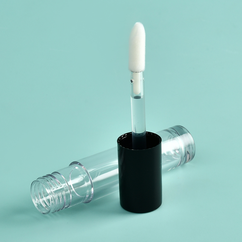 Luxury Custom logo 3ml Round Thickened lip gloss tubes with big brush big wand Empty Cosmetic Packaging lip gloss tubes bottle