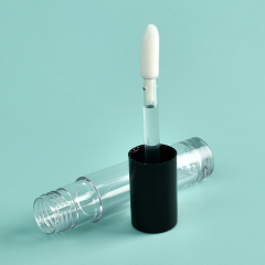 Luxury Custom logo 3ml Round Thickened lip gloss tubes with big brush big wand Empty Cosmetic Packaging lip gloss tubes bottle