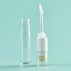 Innovative Double-Side Round Lip Gloss Tube with wand Flocked and Sponge Brush Thickened Wall container empty lip gloss bottles