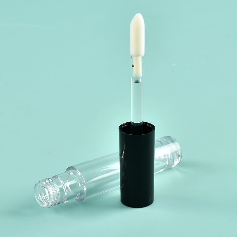 Luxury Custom logo 3ml Round Thickened lip gloss tubes with big brush big wand Empty Cosmetic Packaging lip gloss tubes bottle