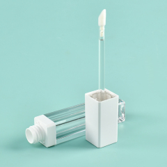 Luxury Custom Square lip gloss wand tubes with Flocked Brush Empty Cosmetic Packaging Thickened Wall 6ml lip gloss bottle