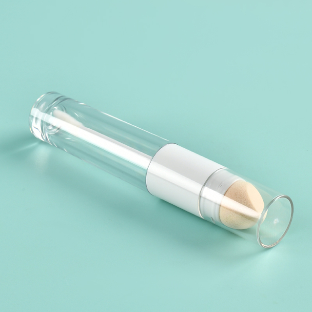 Innovative Double-Side Round Lip Gloss Tube with wand Flocked and Sponge Brush Thickened Wall container empty lip gloss bottles