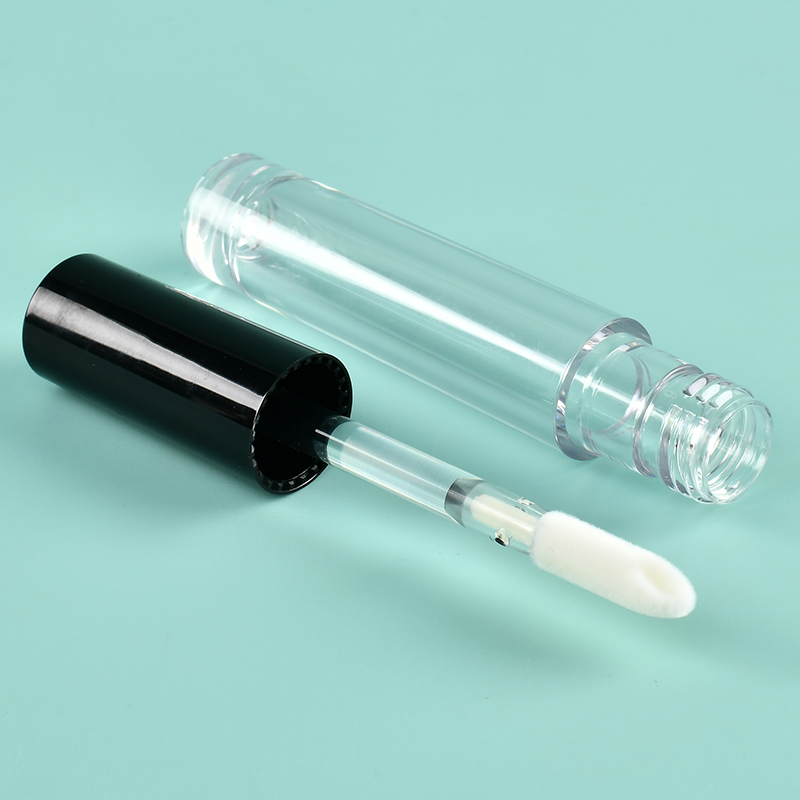 Luxury Custom logo 3ml Round Thickened lip gloss tubes with big brush big wand Empty Cosmetic Packaging lip gloss tubes bottle