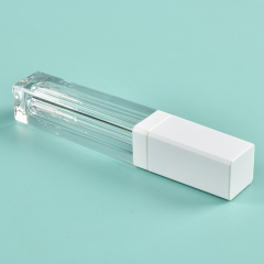 Luxury Custom Square lip gloss wand tubes with Flocked Brush Empty Cosmetic Packaging Thickened Wall 6ml lip gloss bottle