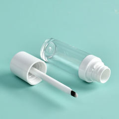 Stylish 12.8ml Round lip gloss wand tubes thick shaped With fine brush Applicator Thickened Wall empty crystal lip gloss bottles