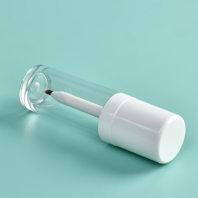 Stylish 12.8ml Round lip gloss wand tubes thick shaped With fine brush Applicator Thickened Wall empty crystal lip gloss bottles