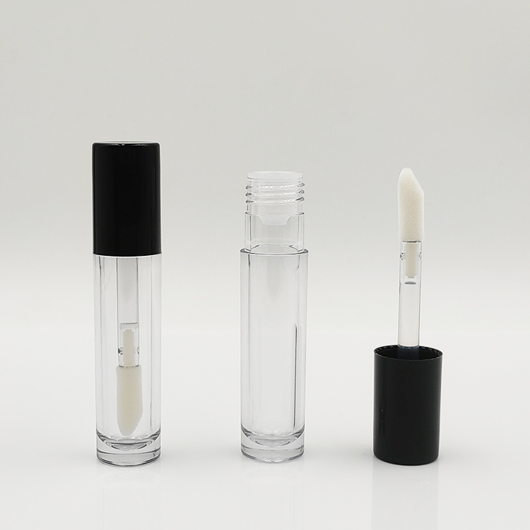 Luxury Custom logo 3ml Round Thickened lip gloss tubes with big brush big wand Empty Cosmetic Packaging lip gloss tubes bottle