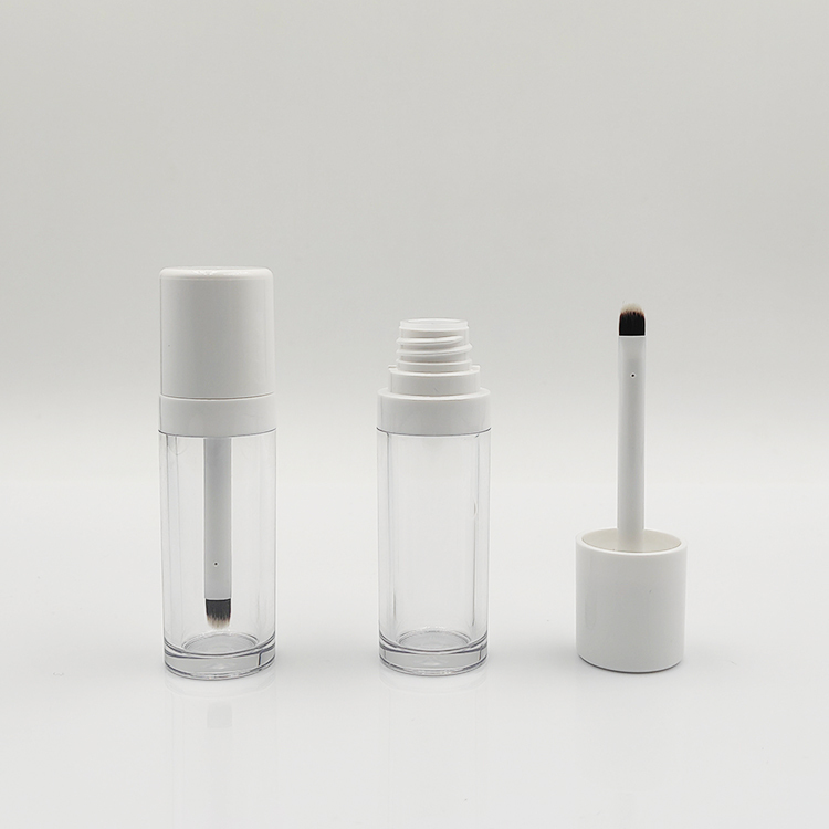 Stylish 12.8ml Round lip gloss wand tubes thick shaped With fine brush Applicator Thickened Wall empty crystal lip gloss bottles