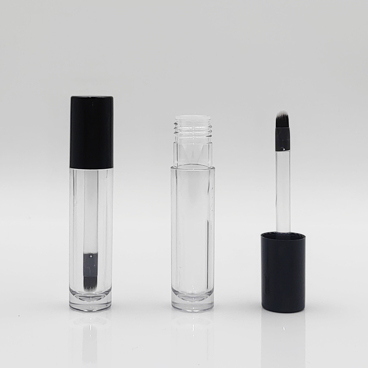 Luxury Round lip gloss wand tubes 6ml custom label Thickened Tube with fine brush Cosmetic Packaging lip gloss bottles wholesale