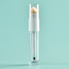 Double-Side 6.2ml Round Thickened Wall lip gloss wand tubes With Fine Brush Sponge applicator lip gloss bottles customized tube