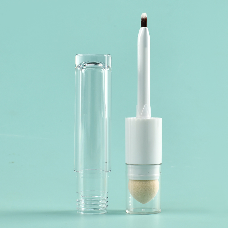 Double-Side 6.2ml Round Thickened Wall lip gloss wand tubes With Fine Brush Sponge applicator lip gloss bottles customized tube