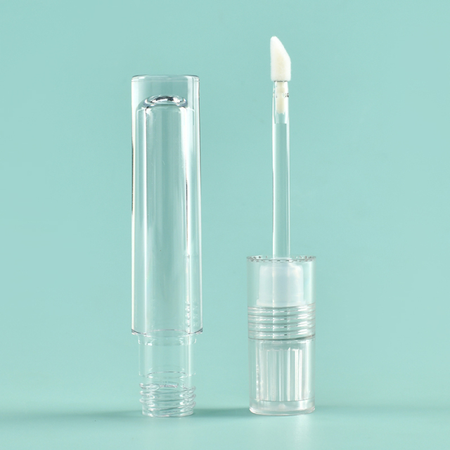 Custom Wholesale 5ml Round Thickened Wall empty lip gloss tubes with brush Empty Cosmetic Packaging lip gloss bottle no logo