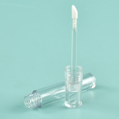 Custom 2.5ml Round Thickened Wall clear lip gloss wand tubes With Brush Empty Cosmetic Packaging engrave lip gloss bottle