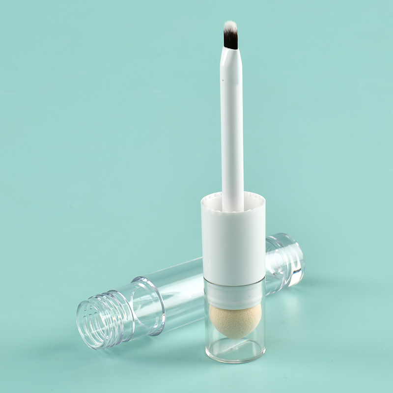 Double-Side 6.2ml Round Thickened Wall lip gloss wand tubes With Fine Brush Sponge applicator lip gloss bottles customized tube