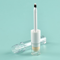 Double-Side 6.2ml Round Thickened Wall lip gloss wand tubes With Fine Brush Sponge applicator lip gloss bottles customized tube