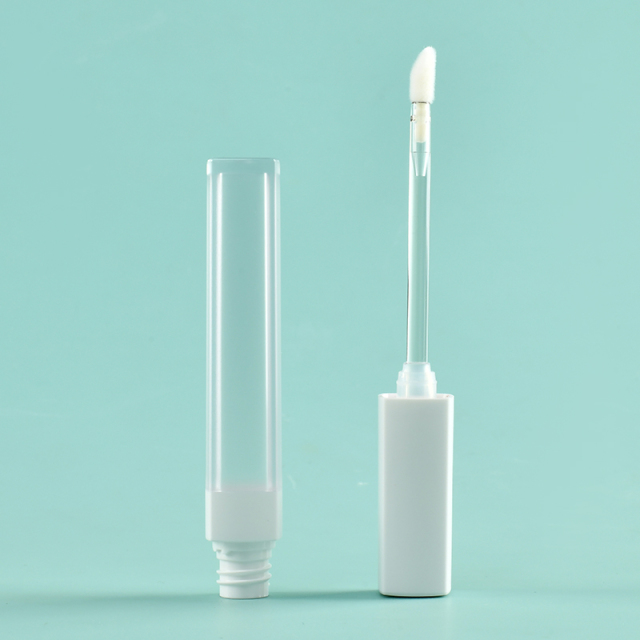 Wholesale Custom Thickened Wall Square lip gloss tubes with wands Flocked Brush Empty Cosmetic Packaging 5ml lip gloss bottle