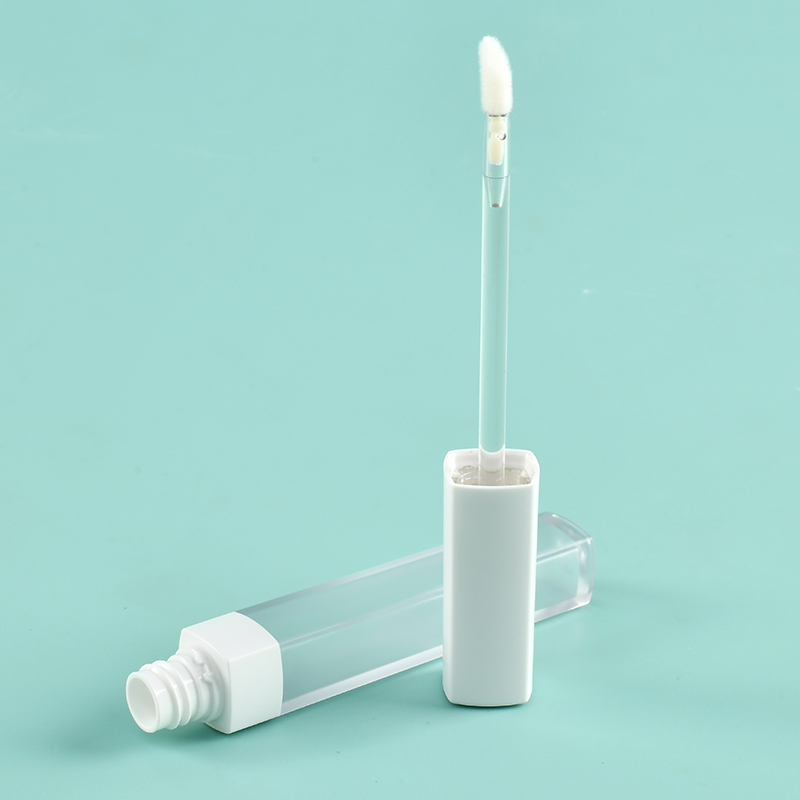 Wholesale Custom Thickened Wall Square lip gloss tubes with wands Flocked Brush Empty Cosmetic Packaging 5ml lip gloss bottle