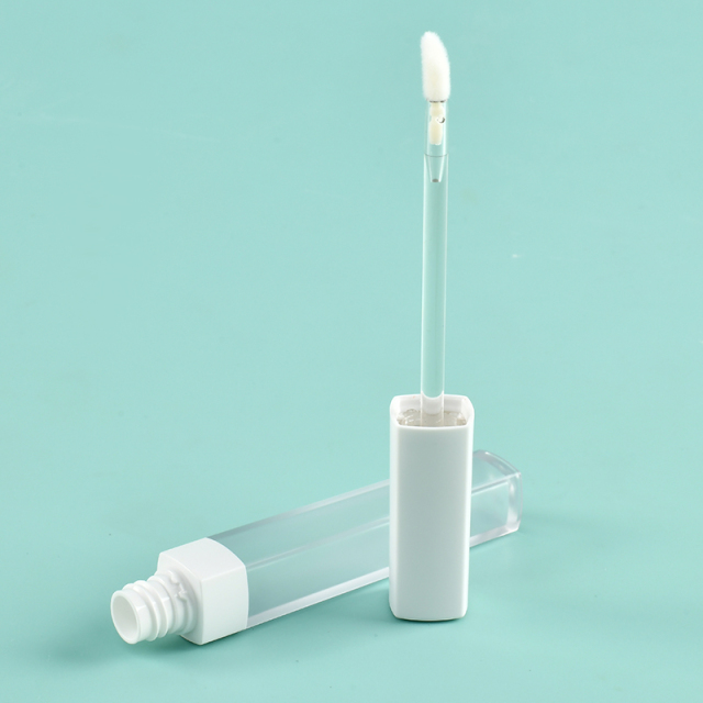 Wholesale Custom Thickened Wall Square lip gloss tubes with wands Flocked Brush Empty Cosmetic Packaging 5ml lip gloss bottle
