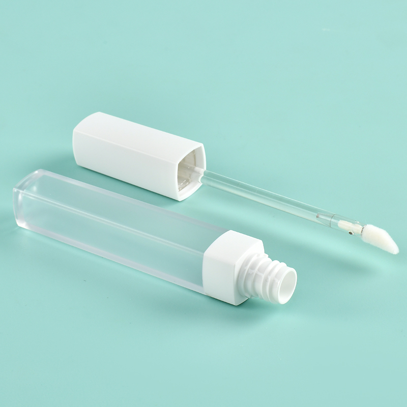 Wholesale Custom Thickened Wall Square lip gloss tubes with wands Flocked Brush Empty Cosmetic Packaging 5ml lip gloss bottle