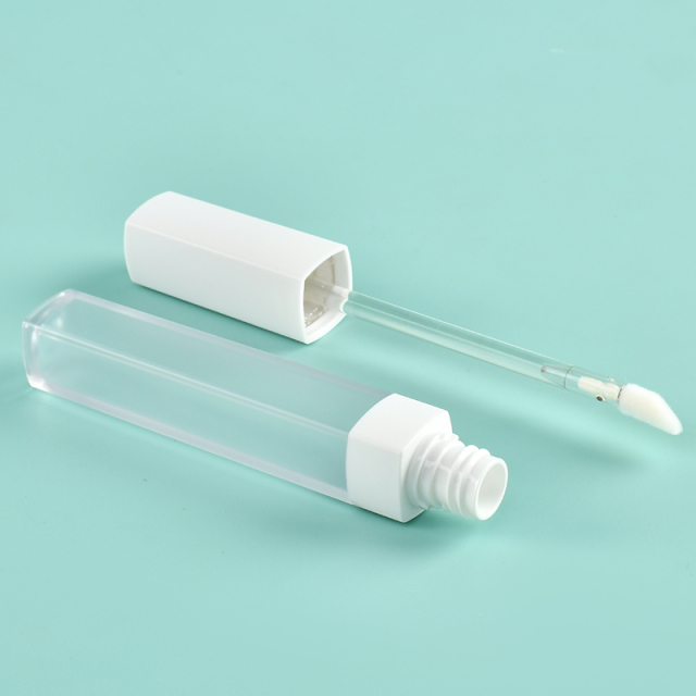 Wholesale Custom Thickened Wall Square lip gloss tubes with wands Flocked Brush Empty Cosmetic Packaging 5ml lip gloss bottle