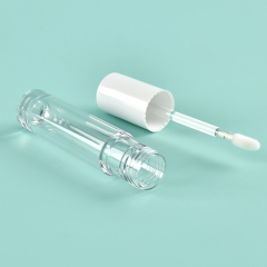 Hot sale 6.2ml Thickened Wall Round lip gloss tubes with wands honey Flocked Brush Cosmetic Packaging lip gloss tube custom logo