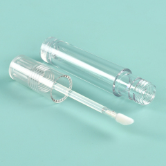 Custom Wholesale 5ml Round Thickened Wall empty lip gloss tubes with brush Empty Cosmetic Packaging lip gloss bottle no logo