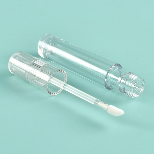 Custom Wholesale 5ml Round Thickened Wall empty lip gloss tubes with brush Empty Cosmetic Packaging lip gloss bottle no logo