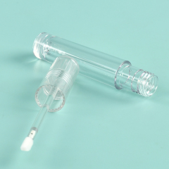 Custom Wholesale 5ml Round Thickened Wall empty lip gloss tubes with brush Empty Cosmetic Packaging lip gloss bottle no logo