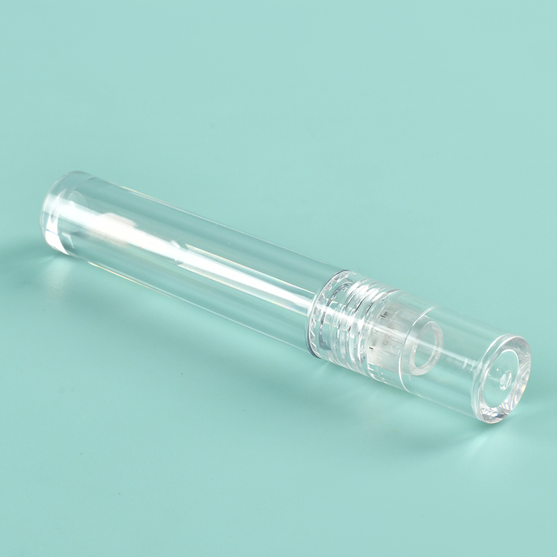 Custom 2.5ml Round Thickened Wall clear lip gloss wand tubes With Brush Empty Cosmetic Packaging engrave lip gloss bottle