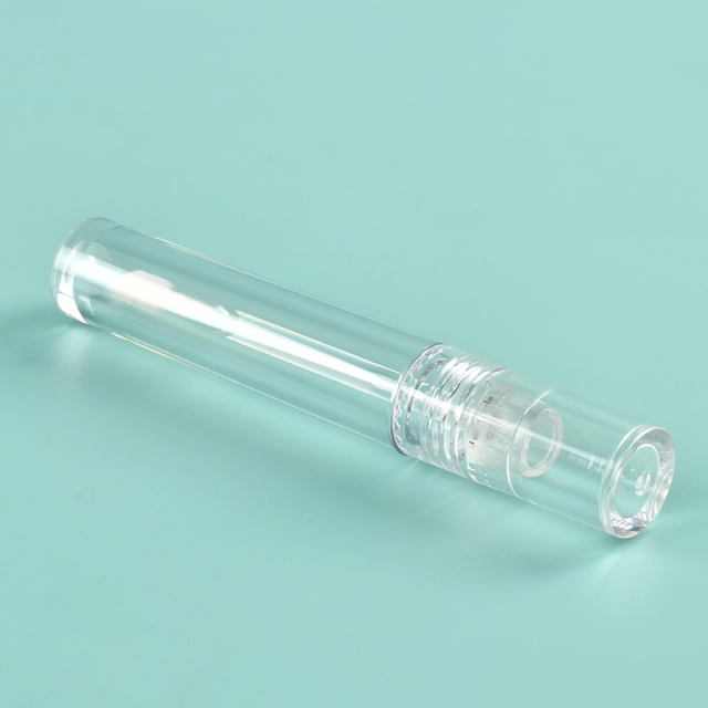 Custom 2.5ml Round Thickened Wall clear lip gloss wand tubes With Brush Empty Cosmetic Packaging engrave lip gloss bottle