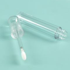 Custom 2.5ml Round Thickened Wall clear lip gloss wand tubes With Brush Empty Cosmetic Packaging engrave lip gloss bottle