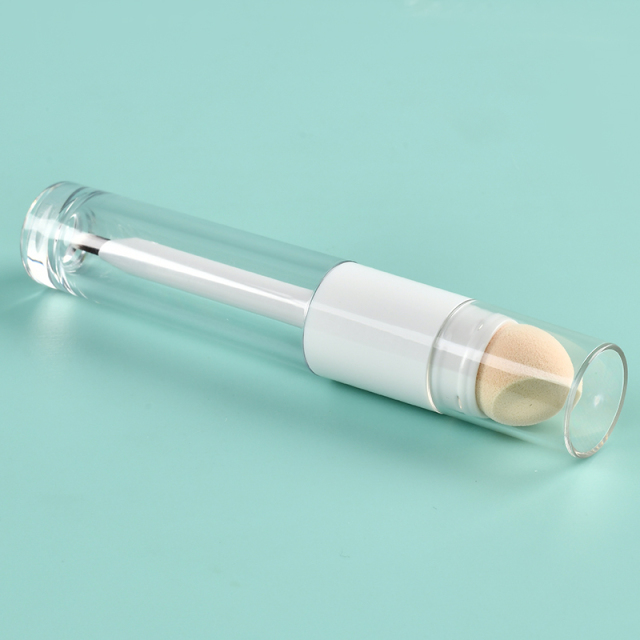 Double-Side 6.2ml Round Thickened Wall lip gloss wand tubes With Fine Brush Sponge applicator lip gloss bottles customized tube